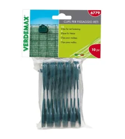 Verdemax Attrezzatura Giardinaggio-10 clips fissa reti