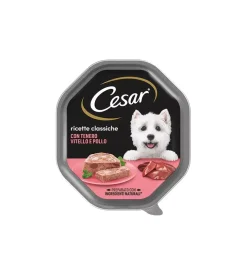 Alimento umido per cani cesar "ricette classiche" con vitello e pollo 150 gr New