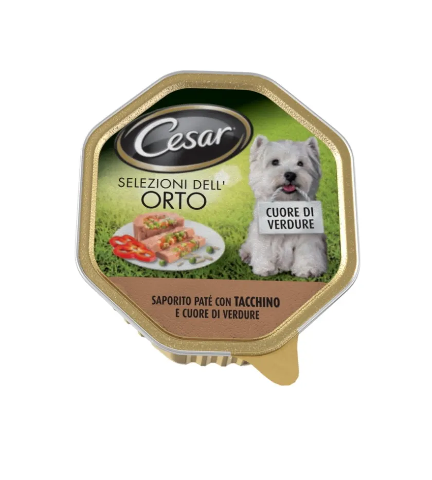 Alimenti Umido Cane-Alimento umido per cani cesar con tacchino e cuore di verdure 150 gr