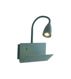 Applique "gulp" metallo verde con attacco usb, 8w