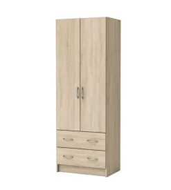 Armadi-Armadio 2 ante 2 cassetti rovere 169,5x60,9x41,1 cm