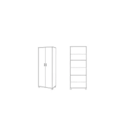 Sarmog Armadio 2 ante bianco fiammato, 183x70x41 cm Clearance