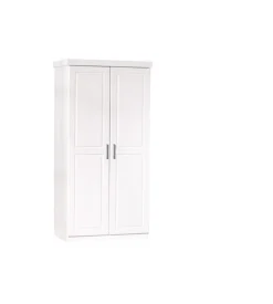 Armadio 2 ante in pino massello bianco, 95x55x190 cm Clearance
