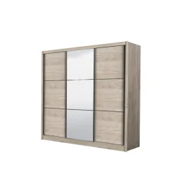 BellaHome Armadio 3 ante scorrevoli "madrid" con specchio 242x60x215 cm Hot