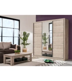 BellaHome Armadio 3 ante scorrevoli "madrid" con specchio 242x60x215 cm Hot