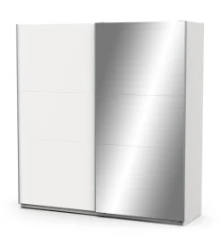Armadi-Armadio 2 ante scorrevoli "ghost" con specchio bianco 194,4x59,9x203 cm