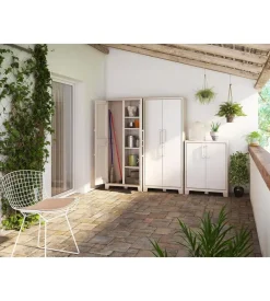 Keter Armadio alto "gulliver" in polipropilene sabbia 80x40x182 cm Discount