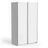 Armadi-Armadio "ghost" bianco con ante scorrevoli, 116x59x203 cm