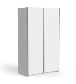 Armadi-Armadio "ghost" bianco con ante scorrevoli, 116x59x203 cm