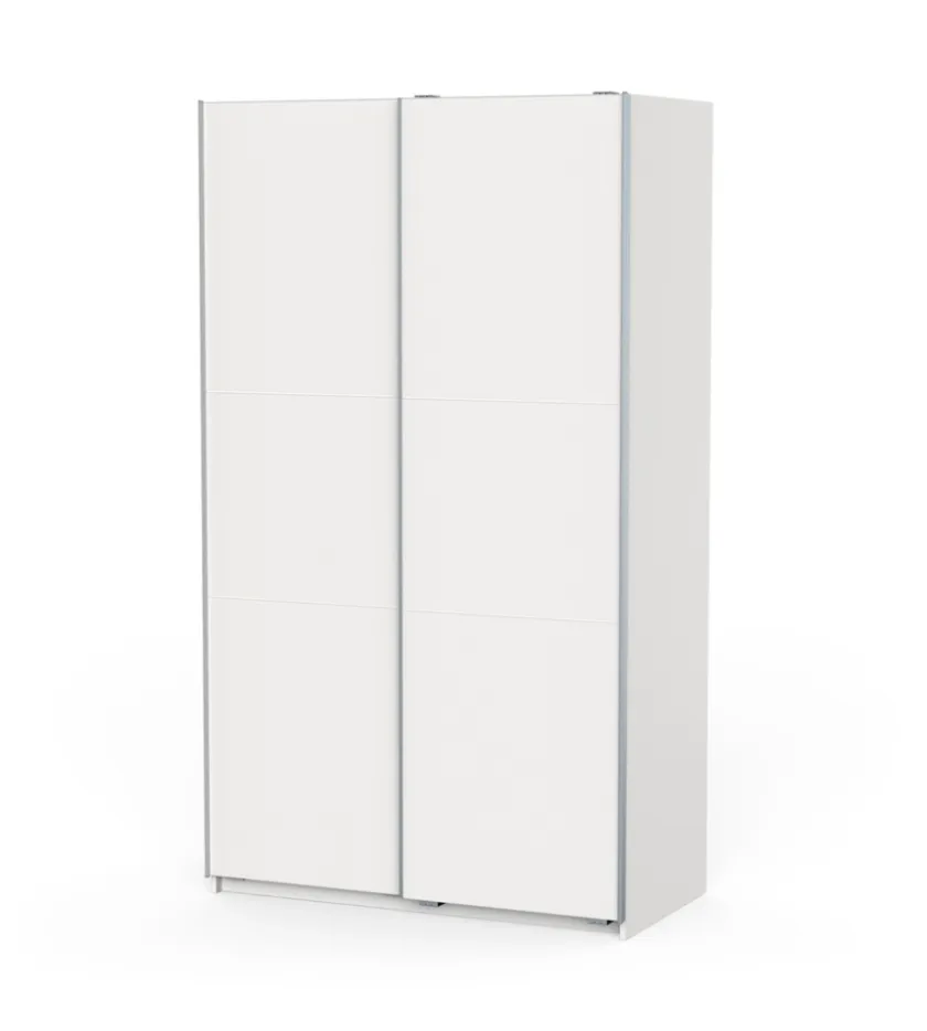 Armadi-Armadio "ghost" bianco con ante scorrevoli, 116x59x203 cm