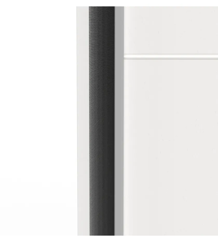 Armadi-Armadio "ghost" bianco con ante scorrevoli, 116x59x203 cm