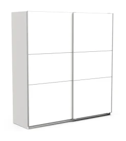 Armadi-Armadio "ghost" bianco con ante scorrevoli, 194x59x203 cm