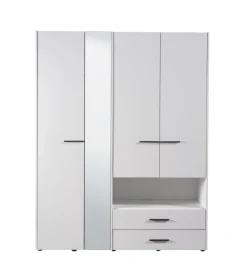 BellaHome Armadi-Armadio "lisbona" 4 ante bianco, 161x55x205 cm