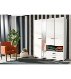 BellaHome Armadi-Armadio "lisbona" 4 ante bianco, 161x55x205 cm