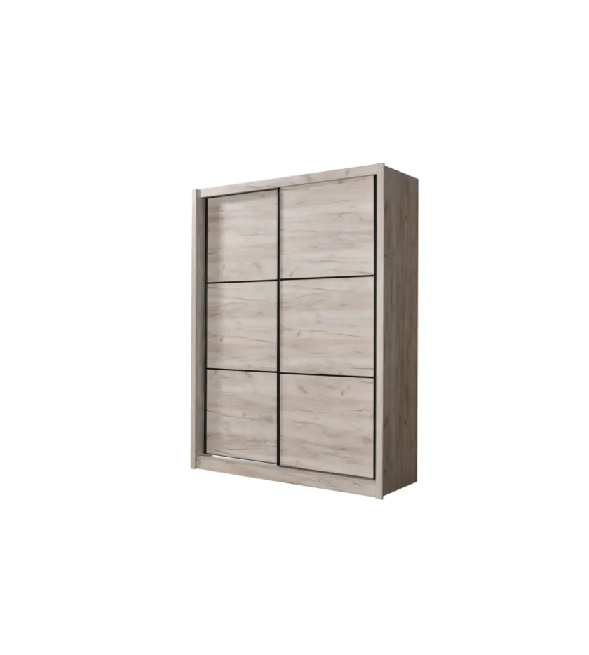 BellaHome Armadio "madrid" 2 ante scorrevoli quercia, 166x60x215 cm Outlet