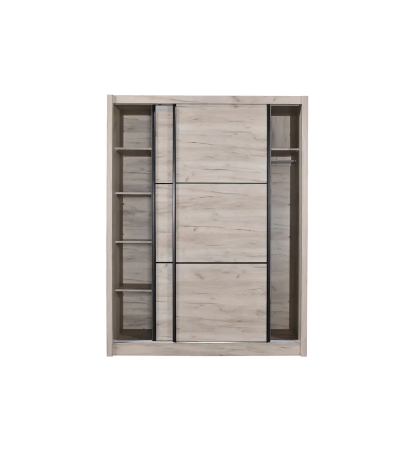 BellaHome Armadio "madrid" 2 ante scorrevoli quercia, 166x60x215 cm Outlet