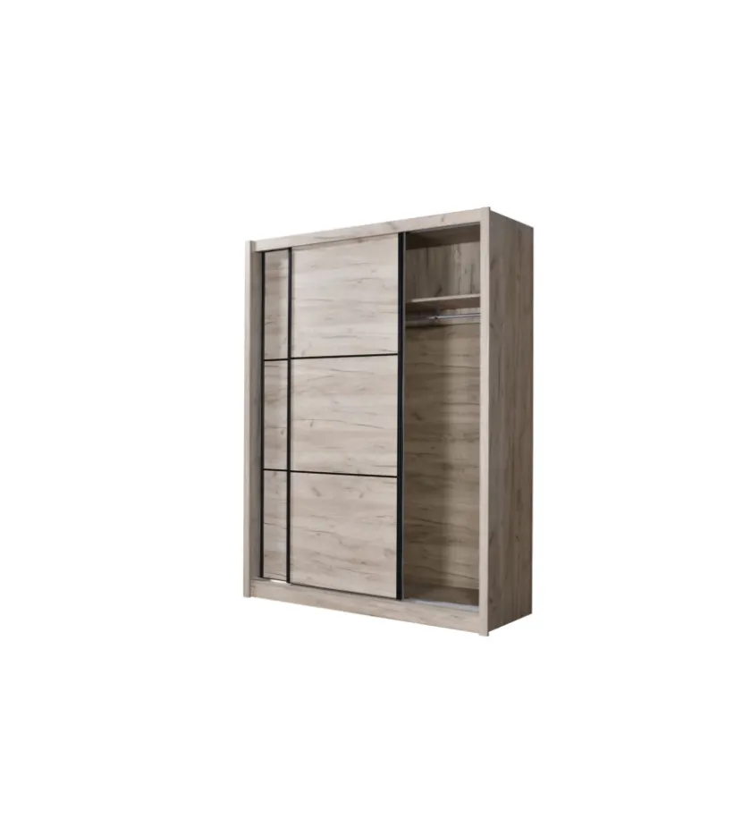 BellaHome Armadio "madrid" 2 ante scorrevoli quercia, 166x60x215 cm Outlet