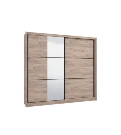 BellaHome Armadi-Armadio "madrid" 2 ante scorrevoli quercia, 242x60x215,5 cm