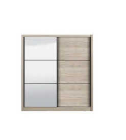 BellaHome Armadio "madrid" 2 ante scorrevoli con specchio, 212x61x215 cm Sale