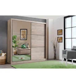 BellaHome Armadio "madrid" 2 ante scorrevoli con specchio, 212x61x215 cm Sale