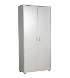 BellaHome Armadi-Armadio multifunzione in laminato bianco venato alto 78x35x170 cm