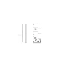 Sarmog Armadio multiuso olmo chiaro 3 ante, 77x34x183 cm Sale