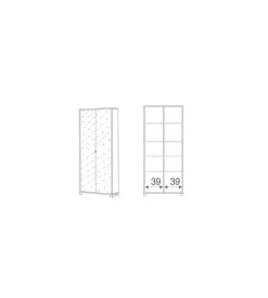 Sarmog Armadio olmo con 2 ante a specchio, 83x190x29 cm Outlet
