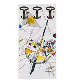Attaccapanni "kandinsky" in legno con 5 ganci, 45x90x1 cm Online