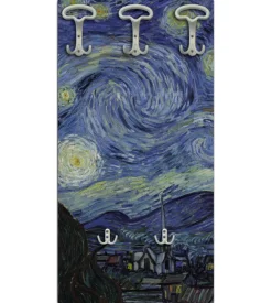 Attaccapanni "notte stellata" in legno con 5 ganci, 45x90x1 cm Hot