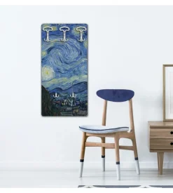 Attaccapanni "notte stellata" in legno con 5 ganci, 45x90x1 cm Hot