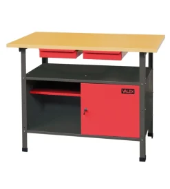Valex Banco da lavoro in legno e acciaio con 2 cassetti e anta richiudibile 120x60x85 cm Best