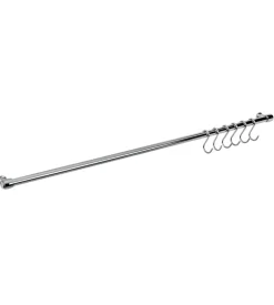 Accessori Cucina-Barra cromata cm.80 + 6 ganci cromati a s lonardo