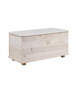 Complementi In Legno-Baule portatutto in legno con piedini 90 lt 90x45x45 cm