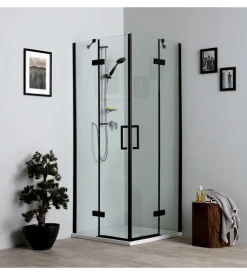 Box doccia "stella" alluminio nero, 80x80x190 cm
