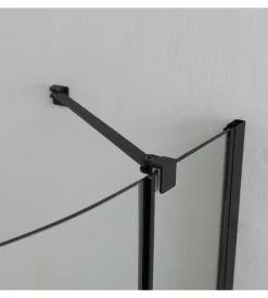 Box doccia "stella" semicircolare alluminio nero, 90x90x190 cm