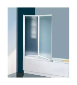 Box vasca con 2 ante pieghevoli in crillex, 60-125x135 cm Outlet