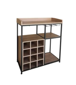 Cantinette Portabottiglie-Cantinetta metallo nero, 70x34x82 cm