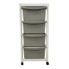 Carrello "millenium" bianco e tortora in legno e plastica, 36,5x37,5x82 cm Discount