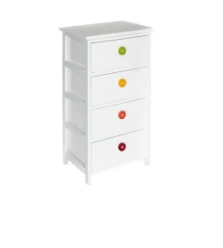Cassettiera 4 cassetti con bottini in legno armonia 40x29x73 cm Clearance