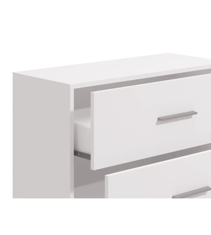BellaHome Cassettiere-Cassettiera "girona" 3 cassetti bianca opaca, 80,5x33x80,5 cm