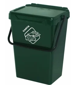 ART PLAST Ordine E Sistemazione-Cassonetto in plastica con coperchio per raccolta differenziata - verde da 35 litri.