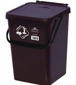 ART PLAST Ordine E Sistemazione-Cassonetto in plastica marrone con coperchio per raccolta differenziata, 10 lt