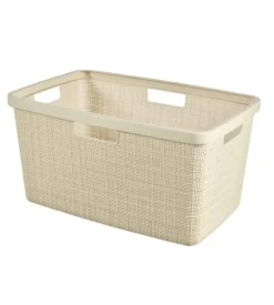 Keter Accessori Bagno-Cesta portabiancheria "jute" bianco - 59x39x26 cm