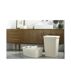 Keter Accessori Bagno-Cesta portabiancheria "jute" bianco - 59x39x26 cm