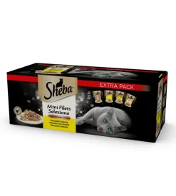 Alimenti Umido Gatto-Cibo umido per gatti sheba "mini filets selezione" tutte le età con anatra, pollo, pollame e tacchino 40x85 gr