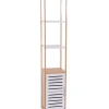 Colonna multiuso con 3 ripiani e 1 anta bianco e legno, 30x30x156 cm Online