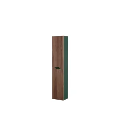 Colonna pensile per bagno noce e verde bottiglia, 30x24x150 cm Discount
