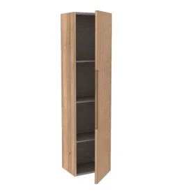 Decor Bagno Mobiletti Multiuso-Colonna pensile sospesa "canaletto" con 1 anta colore rovere, 35x28x138 cm