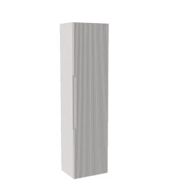 Decor Bagno Mobiletti Multiuso-Colonna pensile sospesa "canaletto" con 1 anta colore bianco neve, 35x28x138 cm