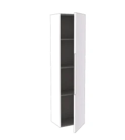 Decor Bagno Mobiletti Multiuso-Colonna pensile sospesa "canaletto" con 1 anta colore bianco neve, 35x28x138 cm